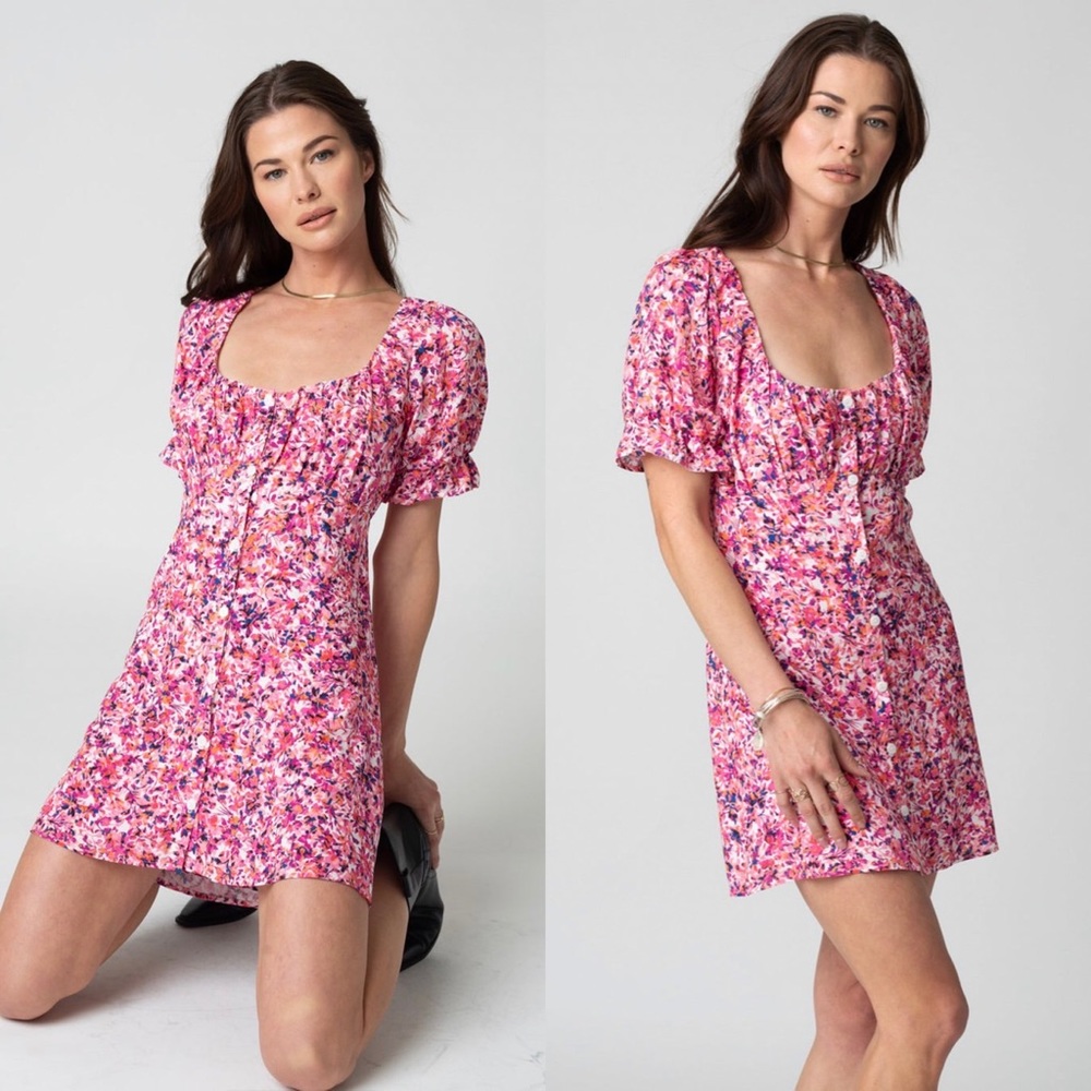 Stillwater The Brand Floral Puff Sleeve Mini Dress